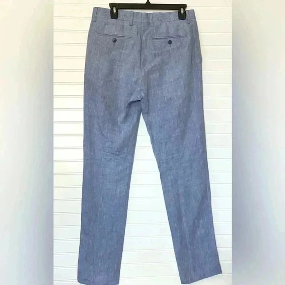 Banana Republic Tapered Fit 100% Linen Blue Pants Size 30X32 Trousers Career - Picture 6 of 12
